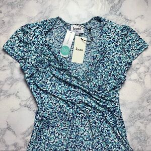 Leota Blue and White Midi Dress